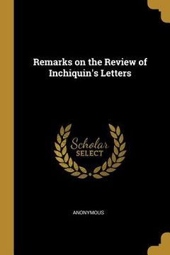 portada Remarks on the Review of Inchiquin's Letters (en Inglés)