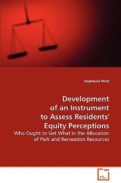portada development of an instrument to assess residents' equity perceptions (en Inglés)