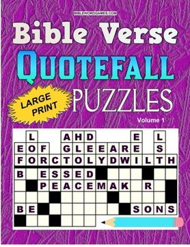 portada Bible Verse Quotefall Puzzles Vol.1: 60 New large print Bible verse drop quote or Fallen Phrase puzzles (Volume 1)