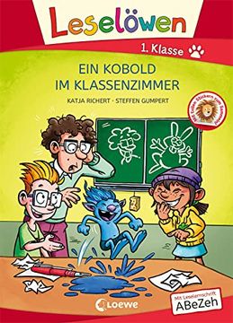 portada Leselöwen 1. Klasse - ein Kobold im Klassenzimmer (Großbuchstabenausgabe): Mit Leselernschrift Abezeh - Erstlesebuch für Kinder ab 6 Jahren (in German)