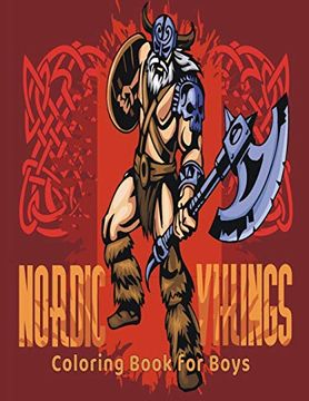 portada Nordic Vikings Coloring Book for Boys: Coloring Book for Teenagers and Adults (Illustration, Coloring, Drawing Book for Boys) 