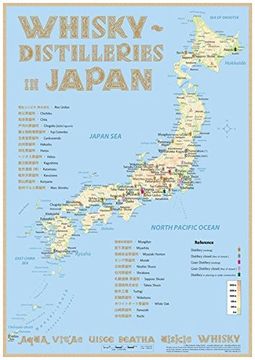 portada Whisky Distilleries Japan - Poster 42X60Cm - Standard Edition: The Whiskylandscape in Overview - Maßstab 1: 42 000. 000. (en Inglés)