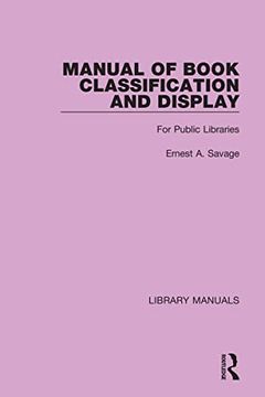 portada Manual of Book Classification and Display: For Public Libraries (Library Manuals) (en Inglés)