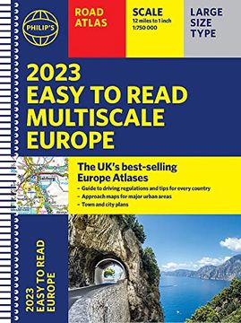 portada 2023 Philip'S Easy to Read Multiscale Road Atlas Europe: (a4 Spiral Binding) (Philip'S Road Atlases) (en Inglés)