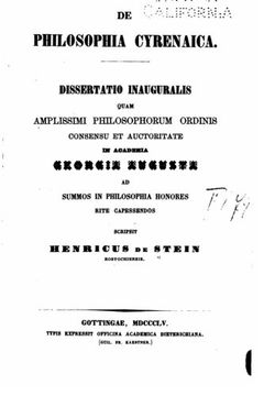 portada De philosophia Cyrenaica (Latin Edition)