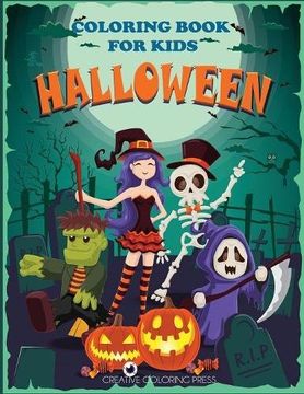 portada Halloween Coloring Book for Kids: Halloween Designs Including Witches, Ghosts, Pumpkins, Haunted Houses, and More! (Kids Halloween Books)