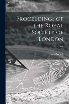portada Proceedings of the Royal Society of London; v.53 (1893) (en Inglés)