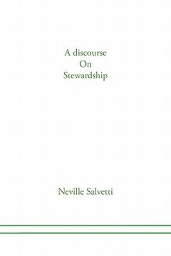 portada a discourse on stewardship (en Inglés)