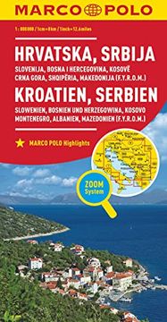 portada Marco Polo Länderkarte Kroatien, Serbien, Bosnien und Herzegowina 1: 800 000: Slowenien, Kosovo, Montenegro, Albanien, Mazedonien (Marco Polo Länderkarten) (in German)