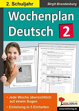 portada Wochenplan Deutsch 2. Schuljahr: Jede Woche Übersichtlich auf Einem Bogen (en Alemán)