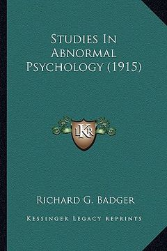 portada studies in abnormal psychology (1915) (in English)