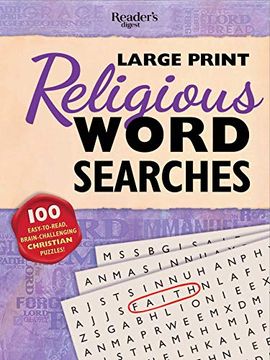 portada Rd Large Print Religious Word Search: 100 Easy-To-Read Brain-Challenging Christian Puzzles 