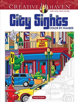 portada Creative Haven City Sights Color by Number (Adult Coloring) (en Inglés)