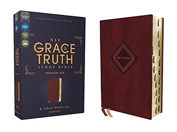portada The Grace and Truth Study Bible: New International Version, Burgundy, Leathersoft, Personal Size, Comfort Print (in English)