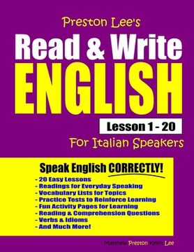 portada Preston Lee's Read & Write English Lesson 1 - 20 For Italian Speakers (en Inglés)