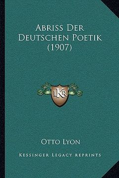 portada Abriss Der Deutschen Poetik (1907) (in German)