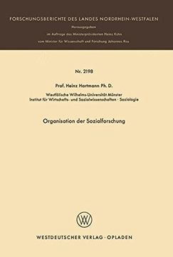 portada Organisation der Sozialforschung (Forschungsberichte des Landes Nordrhein-Westfalen)