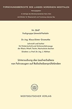 portada Untersuchung Des Laufverhaltens Von Fahrzeugen Auf Rollscheibenprufstanden (Forschungsberichte des Landes Nordrhein-Westfalen)