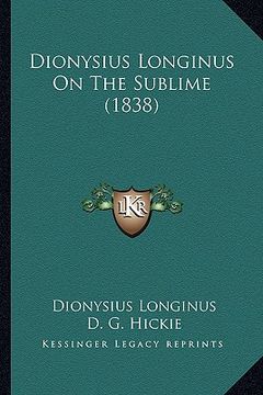 portada dionysius longinus on the sublime (1838) (in English)
