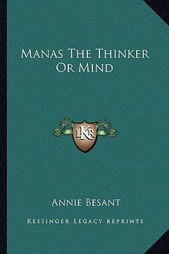 portada manas the thinker or mind (en Inglés)