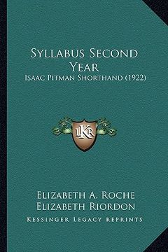 portada syllabus second year: isaac pitman shorthand (1922) (en Inglés)