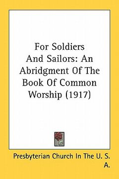 portada for soldiers and sailors: an abridgment of the book of common worship (1917)