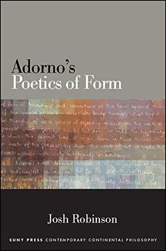 portada Adorno's Poetics of Form (Suny Series in Contemporary Continental Philosophy) (in English)