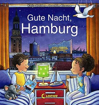 portada Gute Nacht, Hamburg: Zum Einschlafen ab 18 Monate - Bilderbuch, Pappbilderbuch, Erinnerungsbuch, Geschenkbuch, Reisegeschenke (Gute Nacht, Lieblingsstadt) (en Alemán)
