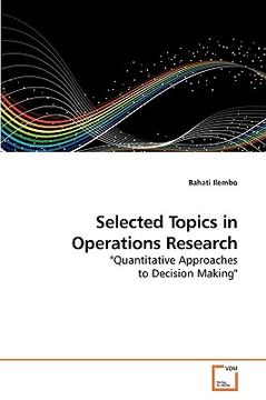 portada selected topics in operations research (en Inglés)