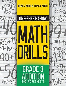 portada One-Sheet-A-Day Math Drills: Grade 3 Addition - 200 Worksheets (Book 5 of 24)