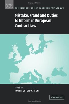 portada Mistake, Fraud and Duties to Inform in European Contract law (The Common Core of European Private Law) (en Inglés)
