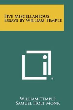 portada five miscellaneous essays by william temple (en Inglés)