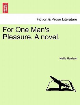 portada for one man's pleasure. a novel. (in English)