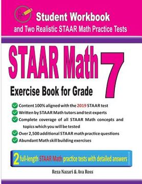 portada STAAR Math Exercise Book for Grade 7: Student Workbook and Two Realistic STAAR Math Tests (en Inglés)