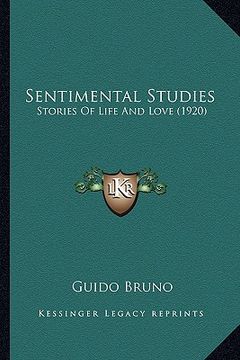 portada sentimental studies: stories of life and love (1920)
