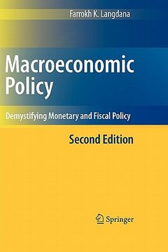 portada macroeconomic policy: demystifying monetary and fiscal policy (en Inglés)