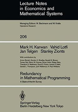 portada redundancy in mathematical programming: a state-of-the-art survey (en Inglés)
