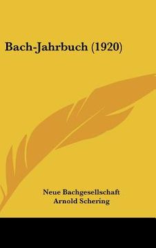 portada bach-jahrbuch (1920) (en Inglés)