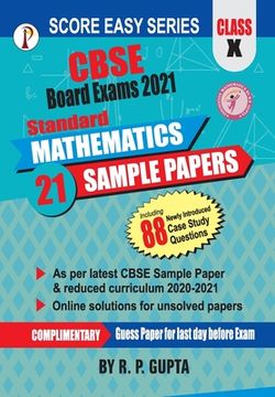portada Score Easy Series Class X: CBSE Board Exams 2021 Standard Mathematics 21 Sample Papers (en Inglés)