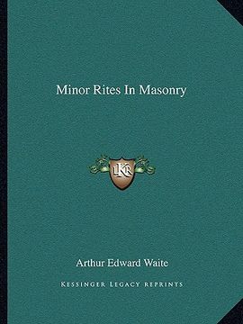 portada minor rites in masonry (en Inglés)
