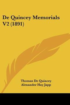 portada de quincey memorials v2 (1891) (en Inglés)