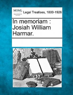 portada in memoriam: josiah william harmar. (in English)