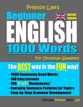 portada Preston Lee's Beginner English 1000 Words For Ukrainian Speakers (British Version) (en Inglés)