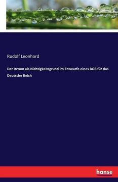 portada Der Irrtum ALS Nichtigkeitsgrund Im Entwurfe Eines Bgb Fur Das Deutsche Reich (German Edition)
