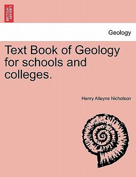 portada text book of geology for schools and colleges. (en Inglés)