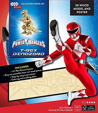 portada Incredibuilds: Power Rangers: T-Rex Dinozord 3d Wood Model and Poster 