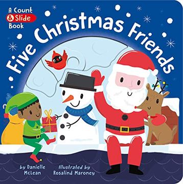 portada Five Christmas Friends: A Count & Slide Book (en Inglés)