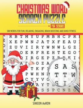 portada Christmas Word Search Puzzle for Seniors: 500 Large Print Words for Fun, Relaxing, Engaging, Brain Boosting and Mind Fitness.