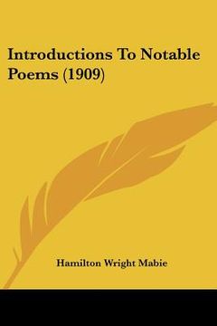 portada introductions to notable poems (1909) (en Inglés)