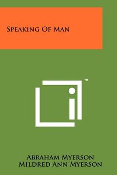 portada speaking of man (en Inglés)